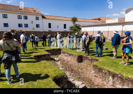 Cusicancha archäologische Inkastätte in Cusco, Peru, Südamerika, Stockfoto