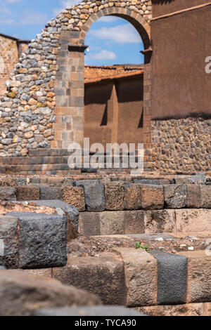 Cusicancha archäologische Inkastätte in Cusco, Peru, Südamerika, Stockfoto