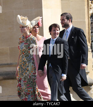 Sänger James Blunt kommt für die Hochzeit von Prinz Harry und Meghan Markle im St George's Chapel in Windsor, London, 19. Mai 2018. Foto von Hugo Philpott/UPI Stockfoto