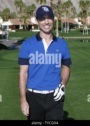 Schauspieler Jeffrey Donovan kommt an der ersten T-Stück während der Bob Hope Chrysler Classic am PGA Westen im La Quinta, Kalifornien am 24. Januar 2009. Das Turnier Mannschaften Profi- und Amateurgolfer mit Prominenten und hat das Geld für eine Vielzahl von Nächstenliebe seit 1960. (UPI Foto/David Silpa) Stockfoto