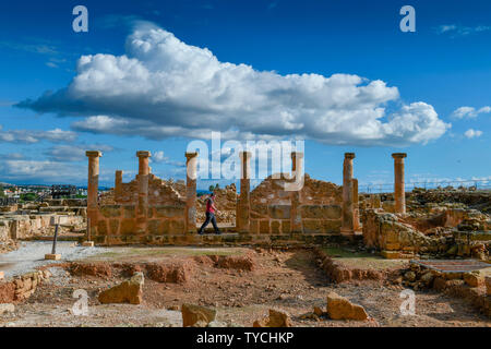 Haus des Theseus, Ausgrabungsstaette, Archaeologischer Park, Paphos, Zypern Stockfoto