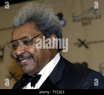 Promoter Don King an der Klitschko-Brewster WBO heavyweight Titel Kampf im Mandalay Bay 10. April 2004. (UPI Foto/Roger Williams). Stockfoto