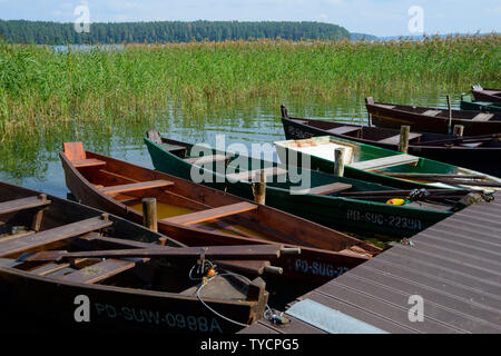 Boote, See Wigry, in der Nähe von Gawrych-Ruda, Podlasien, Polen Stockfoto
