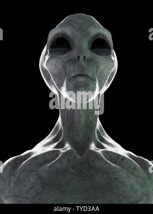 3D-Darstellung eines ständigen grauen Alien Stockfoto