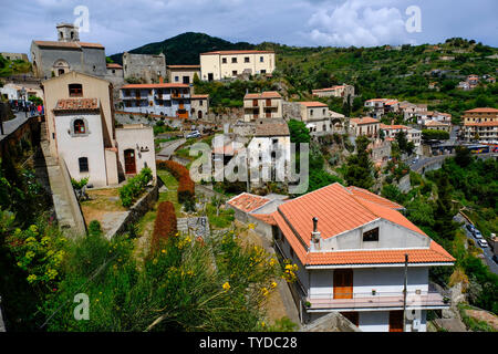 Stadtbild von Monte Tauro, Taormina, Sizilien, Italien Stockfoto