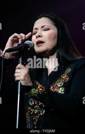 Mexikanische superstar Ana Gabriel führt in Konzert im Seminole Hard Rock Hotel und Kasino in Hollywood, Florida am 17. Mai 2006. (UPI Foto/Michael Busch) Stockfoto