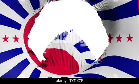 Großes Loch in Japan American Flag Stockfoto