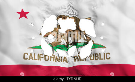 Löcher in der California State Flag Stockfoto