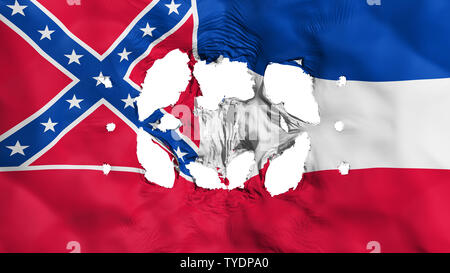 Löcher in Mississippi State Flag Stockfoto