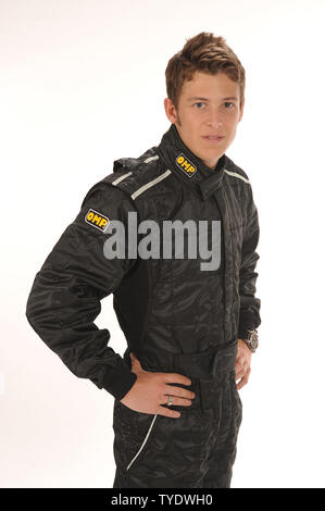 Marco Andretti beteiligt sich an der Indy Racing League Media Day bei Homestead-Miami Speedway in Homestead, Florida am 26. Februar 2008. (UPI Foto/Michael Busch) Stockfoto