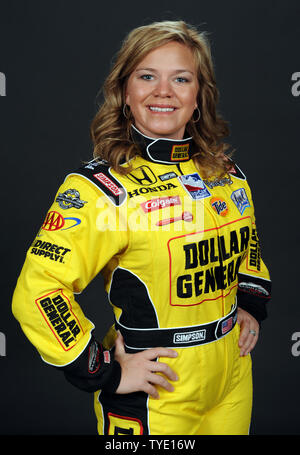Sarah Fisher nimmt an der Indy Racing League Media Day bei Homestead-Miami Speedway in Homestead, Florida am 24. Februar 2009. (UPI Foto/Larry Marano) Stockfoto