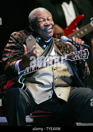 BB King führt in Konzert im Seminole Hard Rock Hotel und Kasino in Hollywood, Florida am 2. Februar 2010. UPI/Michael Busch Stockfoto