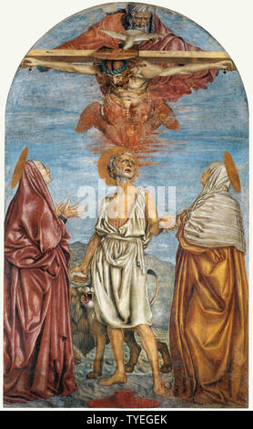 Andrea del Castagno - Heilige Dreifaltigkeit mit dem Hl. Hieronymus C 1453 Stockfoto