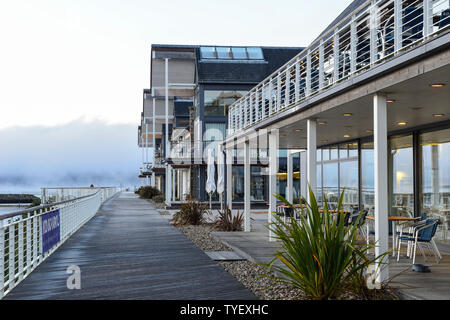 Resort Unterkunft bei Portavadie Marina am Loch Fyne in Argyll und Bute, Schottland, Großbritannien Stockfoto