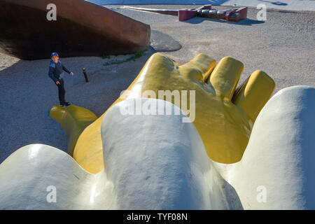 VALENCIA, Spanien - 7 November, 2016. Die Gulliver Park im Fluss Turia Gärten, Touristen Attraktion in der Stadt Valencia, Europa. Stockfoto