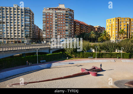 VALENCIA, Spanien - 7 November, 2016. Die Gulliver Park im Fluss Turia Gärten, Touristen Attraktion in der Stadt Valencia, Europa. Stockfoto