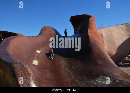 VALENCIA, Spanien - 7 November, 2016. Die Gulliver Park im Fluss Turia Gärten, Touristen Attraktion in der Stadt Valencia, Europa. Stockfoto