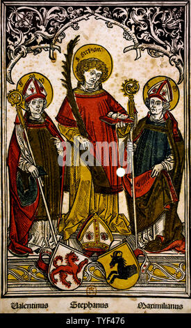 Saint Valentin - Etiienne-Maximilien, afther Hans Burgkmair 1473-1531 Deutsch, Deutschland, Stockfoto