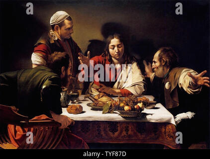 Michelangelo Merisi da Caravaggio - Abendmahl Emmaus 1601 Stockfoto