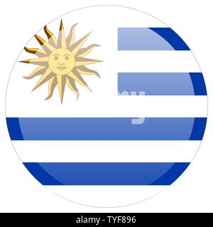 Ursprüngliche und einfache Uruguay Flagge isoliert in den offiziellen Farben und Anteil korrekt Stock Vektor