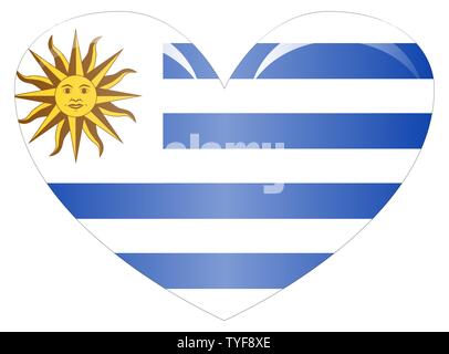 Ursprüngliche und einfache Uruguay Flagge isoliert in den offiziellen Farben und Anteil korrekt Stock Vektor