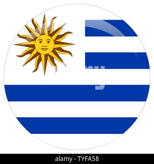 Ursprüngliche und einfache Uruguay Flagge isoliert in den offiziellen Farben und Anteil korrekt Stock Vektor