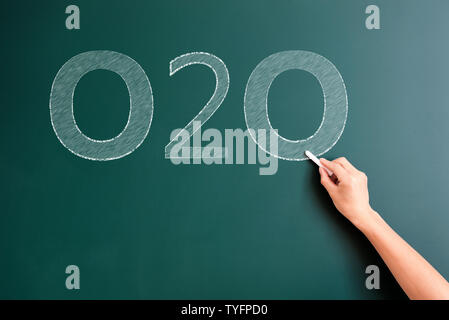 O2 o auf der Tafel Stockfoto