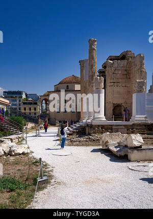 Athen Griechenland. Der Hadrian's Bibliothek Stockfoto