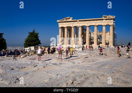Athen Griechenland. Der Parthenon auf der Akropolis Stockfoto