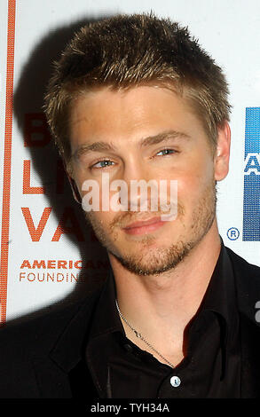 Schauspieler Chad Michael Murray (TV-Serie: One Tree Hill) kommt am 30. April 2005 in New York Premiere auf dem Tribeca Film Festival für seinen neuen Film "House of Wax", Co-stars Paris Hilton und ist ein Remake des Films von 1953. (UPI Foto/Ezio Petersen) Stockfoto