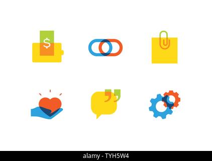 Technologie und Soziale Medien - flaches Design style Icons einstellen Stock Vektor