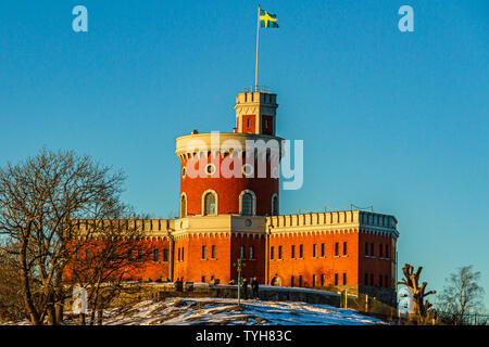 Das 19. Jahrhundert Kastellet, ein kleines Schloss oder Zitadelle auf kastellholmen Insel, Stockholm, Schweden. Januar 2019. Stockfoto