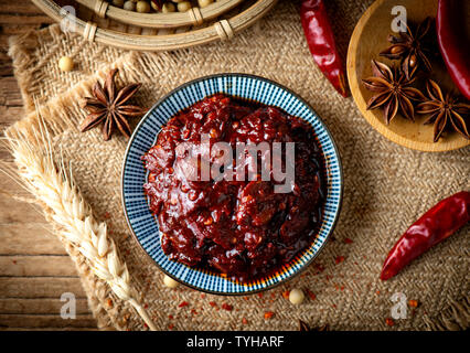 Bean Sauce, Chili Sauce. Stockfoto