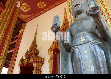 Buddhistische Tempel (Wat Ho Phra Keo) in Vientiane (Laos) Stockfoto