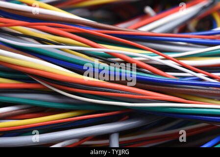 Farbige elektrische Kabel Stockfoto