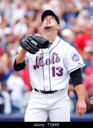 New York Mets Entlastung Krug Billy Wagner sieht bis am Ende des Spiels gegen die Philadelphia Phillies im Shea Stadium in New York City am 24. Juli 2008. Die New York Mets besiegten die Philadelphia Phillies 3-1 und in ersten Platz in der Division. (UPI Foto/John angelillo) Stockfoto