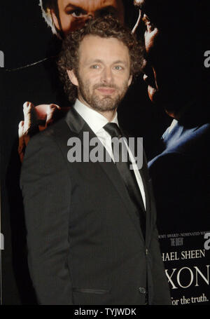 Schauspieler Michael Sheen kommt für die New Yorker Premiere von seinem neuen Film "Frost/Nixon", in dem er schildert der ehemalige Talkmaster David Frost am 17. November 2008. (UPI Foto/Ezio Petersen) Stockfoto