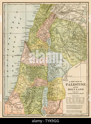 Karte des Heiligen Landes, 1800. Farblithographie Stockfoto