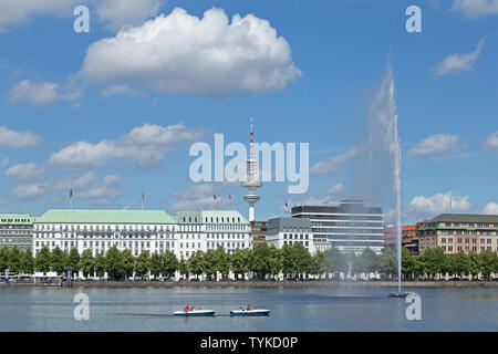 Neuen Jungfernstieg, Binnenalster, Hamburg, Deutschland Stockfoto