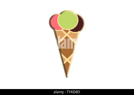 Eis gelato Symbol auf weißem Hintergrund Stockfoto