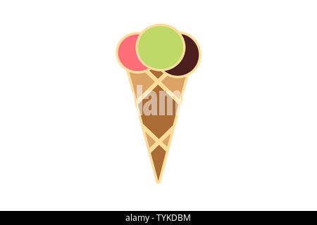 Eis gelato Symbol auf weißem Hintergrund Stockfoto