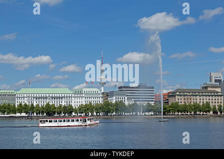 Neuen Jungfernstieg, Binnenalster, Hamburg, Deutschland Stockfoto