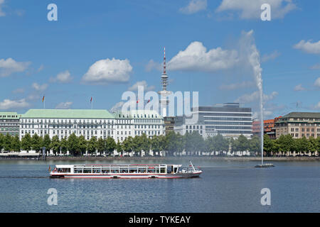 Neuen Jungfernstieg, Binnenalster, Hamburg, Deutschland Stockfoto