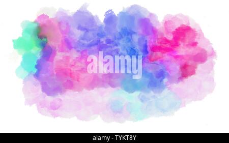 Thistle, Lavendel blau und Mais Blume blau Aquarell grafik hintergrund abbildung. Malen können als Grafisches Element oder Textur verwendet werden. Stockfoto