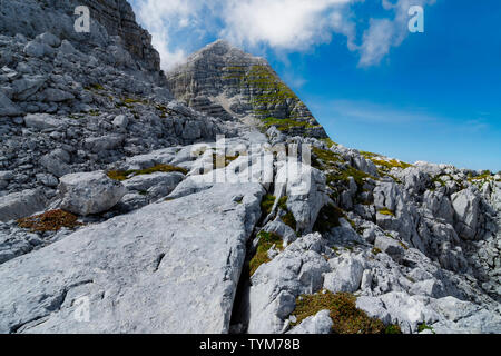 Ansicht kanin Berg in Slowenien. Julische Alpen Landschaft Stockfoto