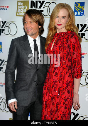 Nicole Kidman und Keith Urban kommt auf dem roten Teppich an der Film Society 2012 vom Lincoln Center NYFF Gala Tribut an Nicole Kidman in der Alice Tully Hall in New York City am 3. Oktober 2012. UPI/Dennis Van Tine Stockfoto