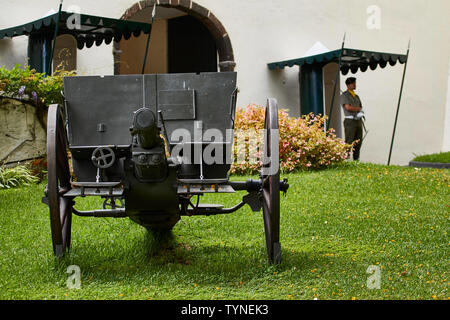 Cannon außerhalb Saint Laurence Palace (Fortaleza-Palacio de Sao Lourenco), Military Museum, Funchal, Portugal, Insel Madeira Stockfoto