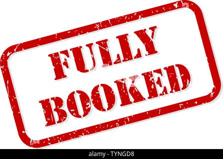 Ausgebucht Red Rubber stamp Vektor isoliert Stock Vektor