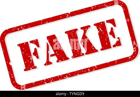Fake Red Rubber stamp Vektor isoliert Stock Vektor
