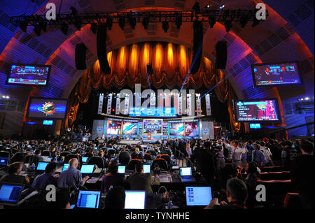 Einen allgemeinen Überblick über die NFL Draft 2013 in der Radio City Music Hall in New York City am 25. April 2013. UPI/Rich Kane Stockfoto